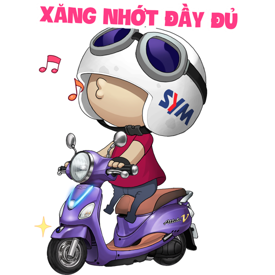 Muốn rủ nàng đi chơi nhưng lại ngại không biết mở lời, một anh chàng nhanh trí gửi sticker SYMan với lời nhắn đầy ngụ ý: “Xe anh đã đầy đủ xăng nhớt để phi đến với em bất cứ lúc nào”.