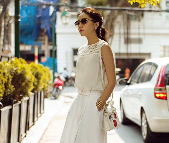 Gu thoi trang dam chat Phap cua Hoa hau Ky Duyen hinh anh