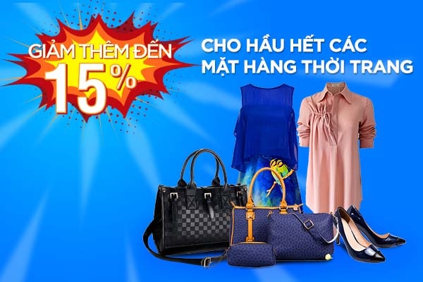 Nhiều mặt hàng thời trang được giảm giá thêm đến 15% khi mua qua app.