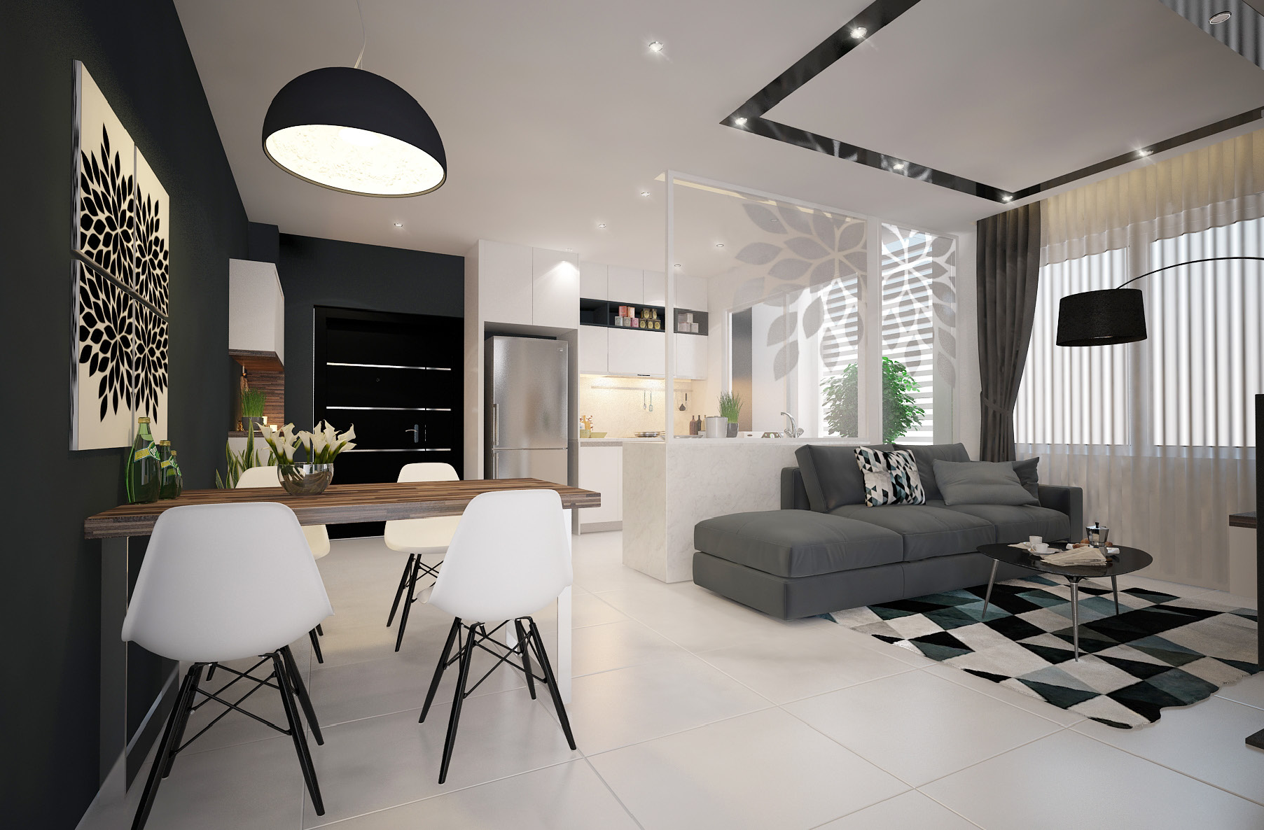 Can ho phong cach hien dai hut khach gia dinh tre hinh anh