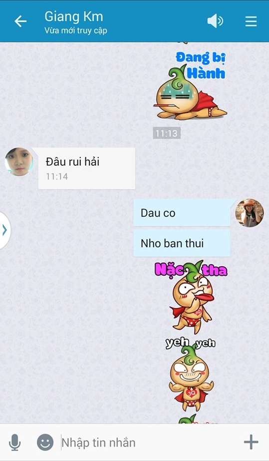Bộ sticker Củ Hành Siêu Nhân (Nặc Tha) được cộng đồng teen thích thú sử dụng.