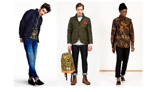  Camo xuất hiện trên những chiếc áo army jacket, quần thụng và các phụ kiện như túi xách, giày boots, sneakers, đồng hồ… 