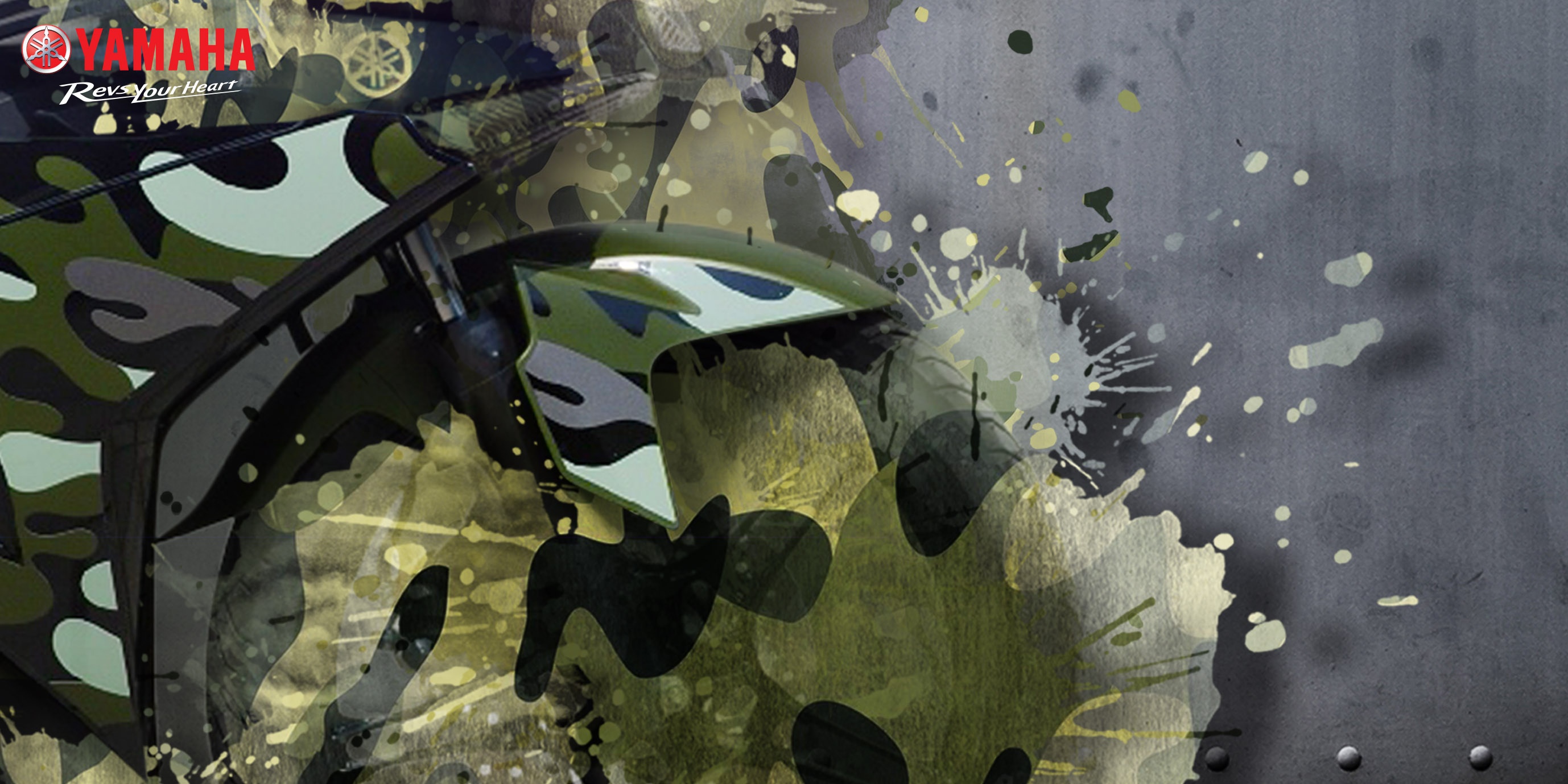 Yamaha - hãng xe máy nổi tiếng với những thiết kế xe ấn tượng đang ấp ủ kế hoạch cho ra đời một chiếc xe sơn họa tiết rằn ri. Đây sẽ là bạn đồng hành không thể thiếu của những anh chàng yêu thích phong cách camo phong trần, lãng tử.