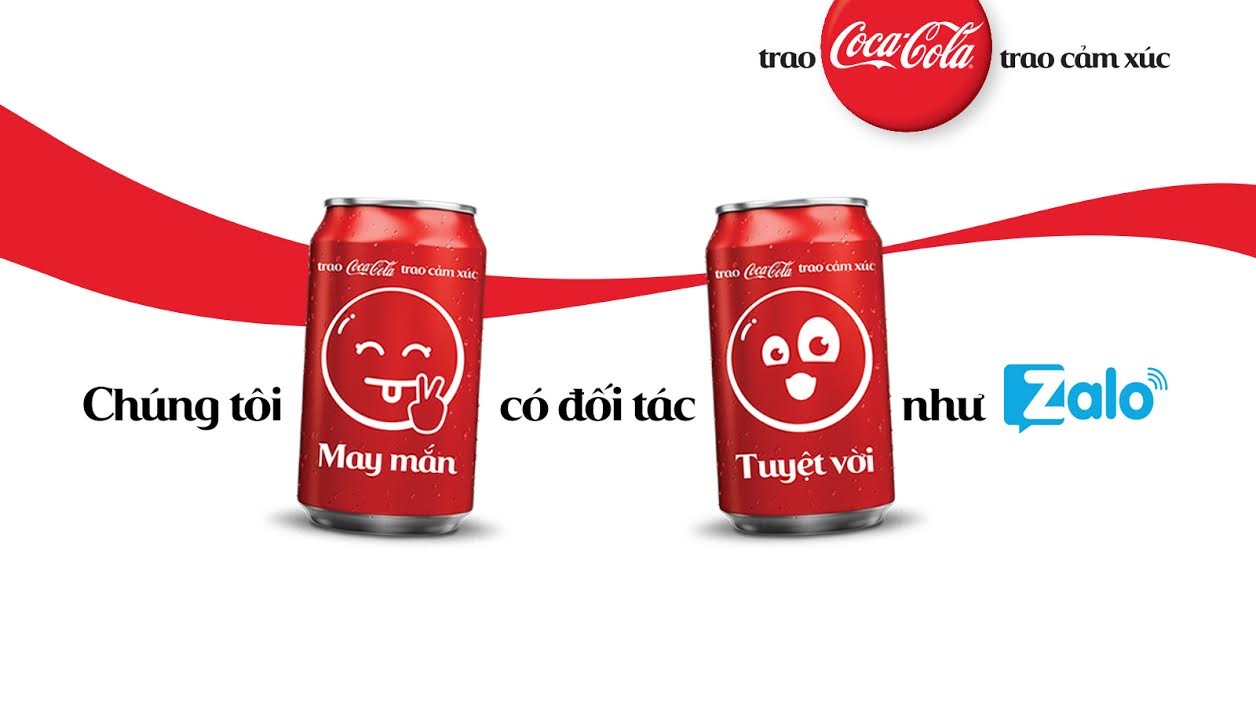 Zalo là đối tác chiến lược của Coca-Cola trong chiến dịch “Trao Coca-Cola, trao cảm xúc” (Share a Coke, Share a feeling).