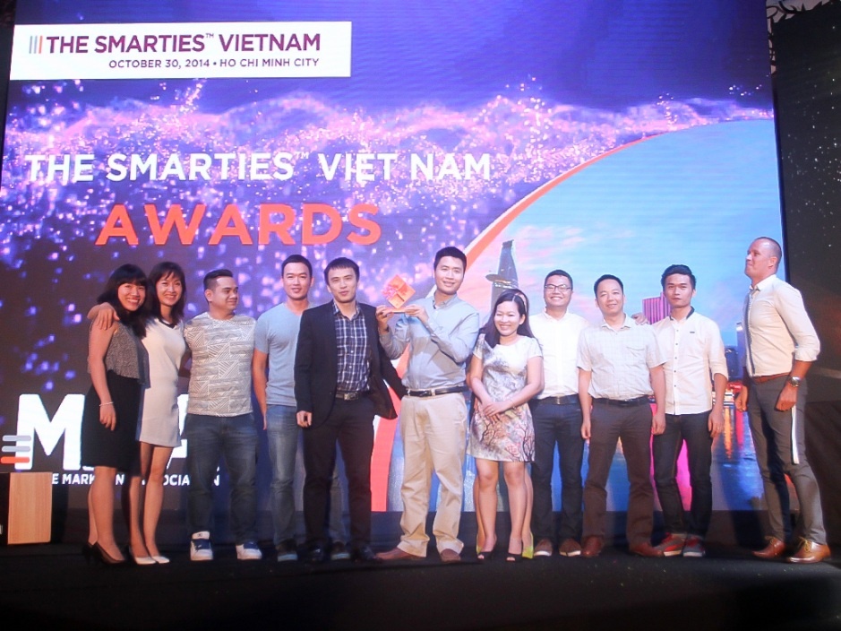 Adtima nhận giải thưởng The Smarties 2014 - giải thưởng danh giá quốc tế dành riêng cho lĩnh vực mobile marketing .