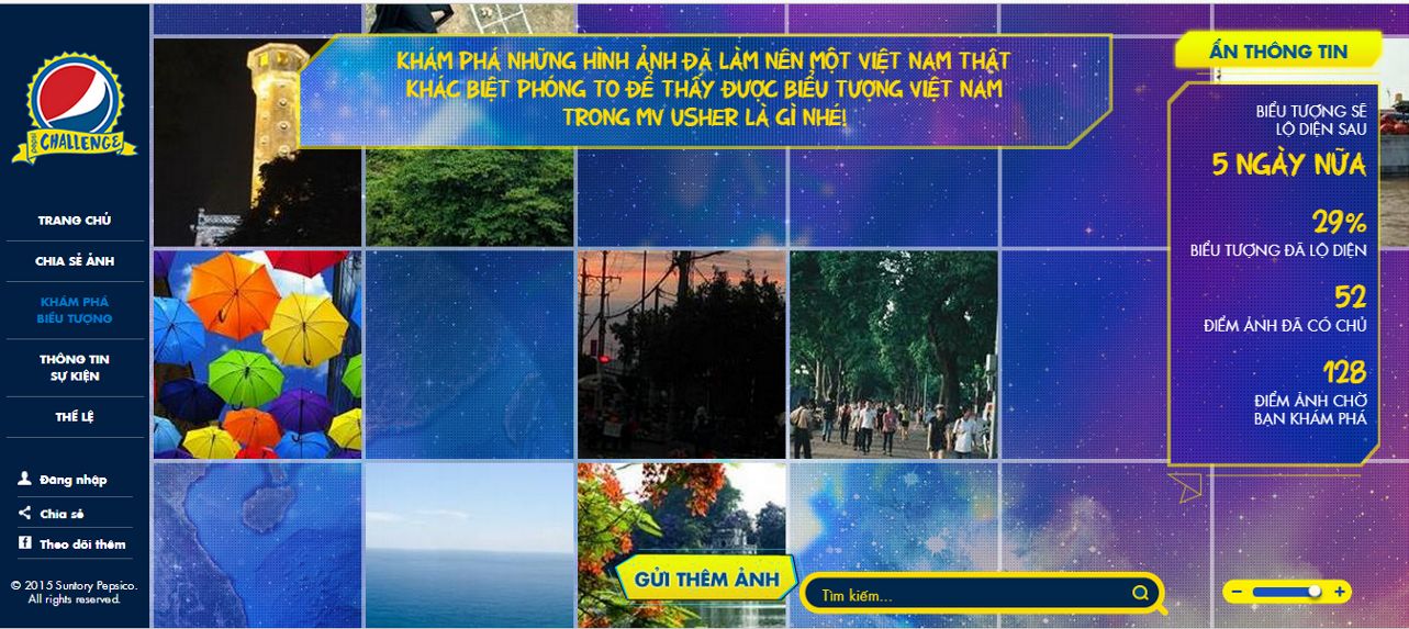 Các bạn trẻ tích cực chia sẻ hình ảnh để lật miếng ghép hoàn thiện biểu tượng Việt.