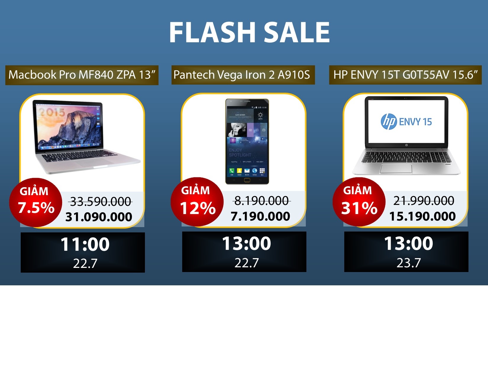 Flash Sale số lượng có hạn sẽ được bán tại Lazada vào những khung giờ nhất định trong ngày. Đây là cơ hội lớn để bạn rinh về những thiết bị công nghệ chất lượng giá hời so với thị trường.