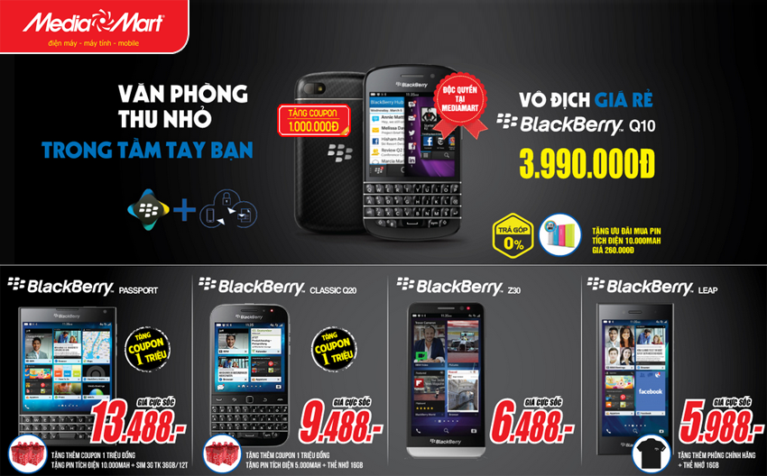 MediaMart ban BlackBerry Q10 gia 3,99 trieu dong hinh anh