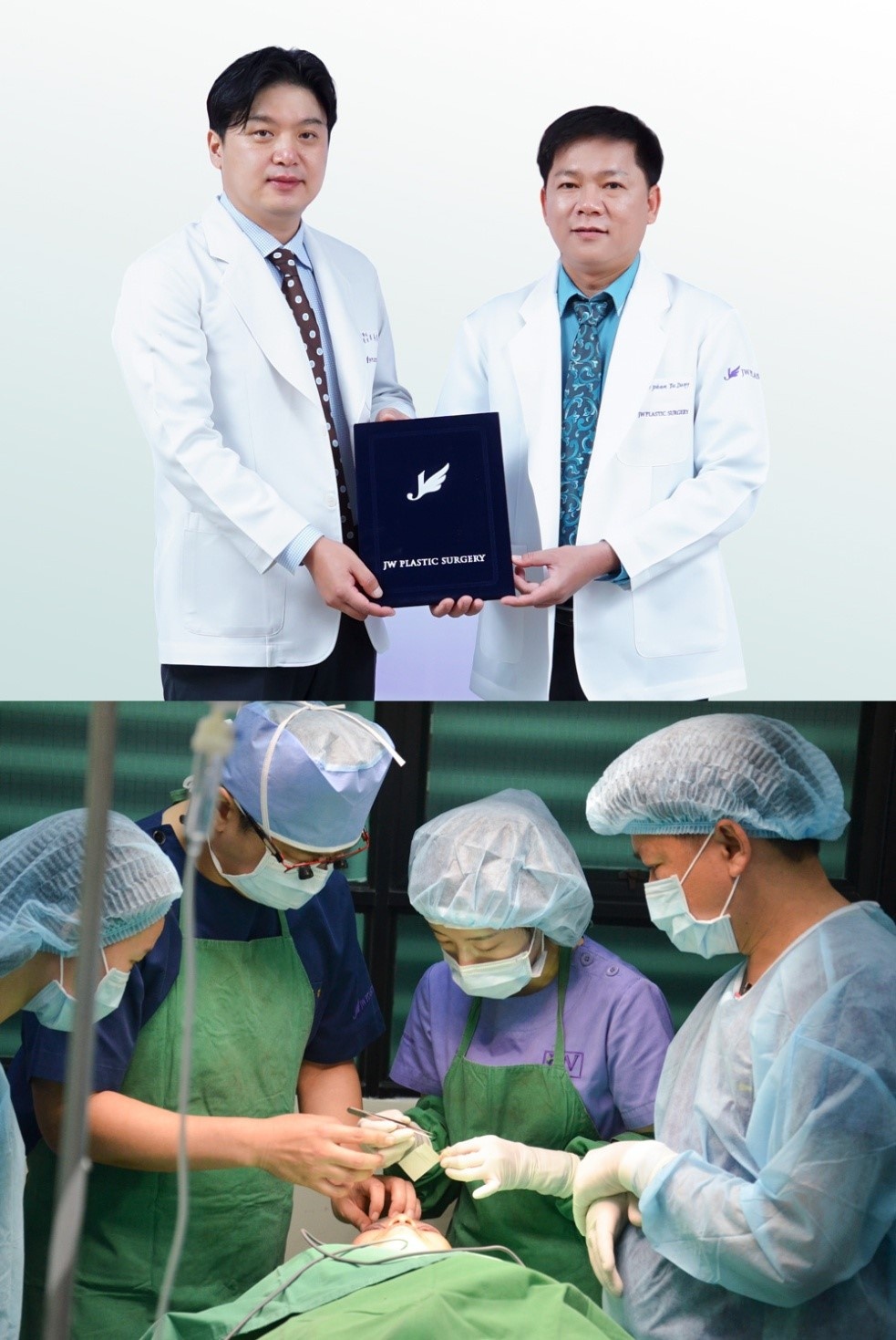 Tiến sĩ, bác sĩ Hong Lim Choi trao ký kết chuyển giao và trực tiếp đào tạo công nghệ mới về chỉnh sửa mắt cho tiến sĩ, bác sĩ Nguyễn Phan Tú Dung và đội ngũ bác sĩ JW tại Việt Nam.