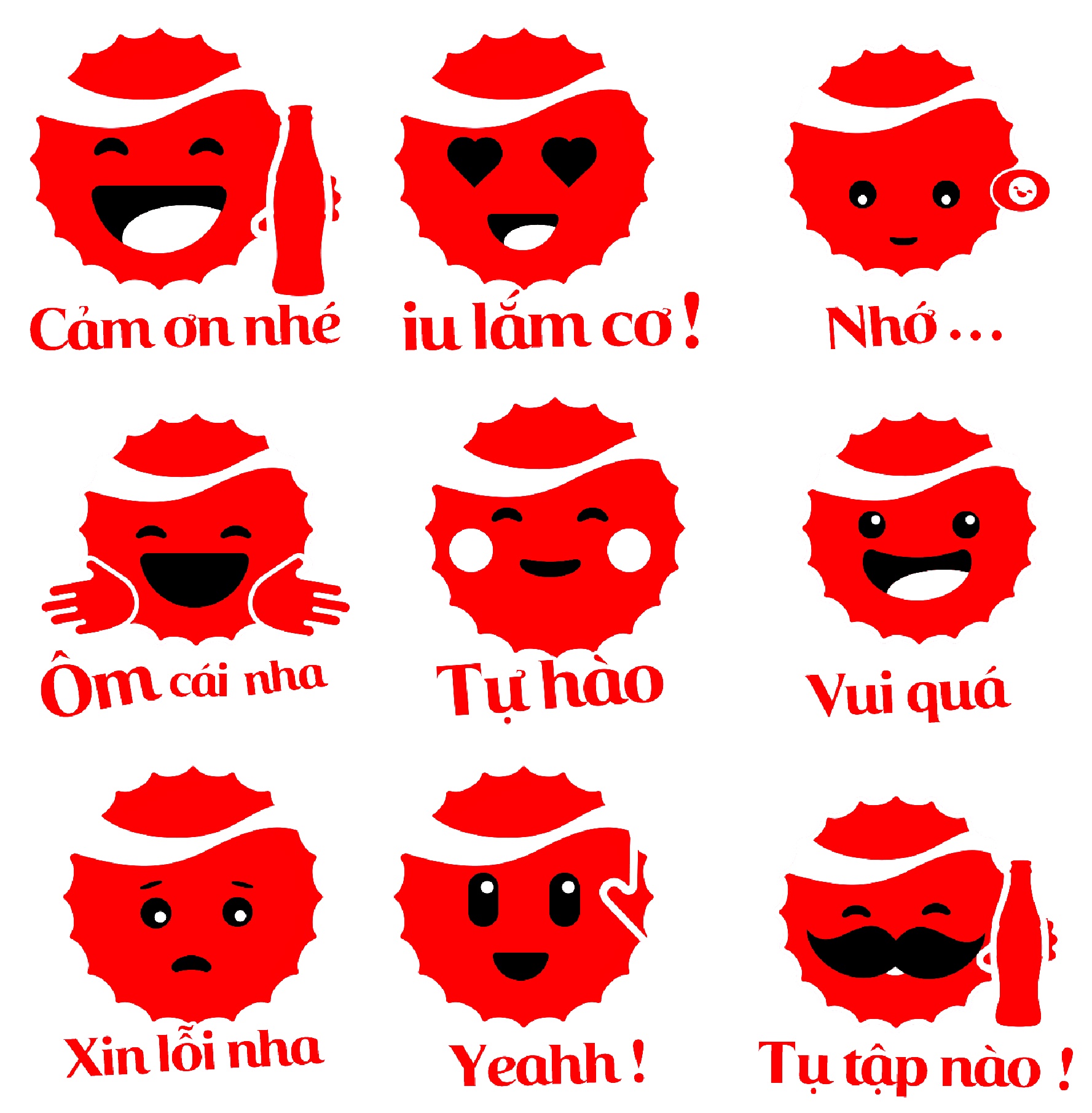 Cũng nhân dịp ngày Quốc tế Tình bạn, Coca-Cola tung ra bộ sưu tập các sticker biểu tượng cảm xúc ngộ nghĩnh, độc quyền trên Zalo như “Nhớ”, “Tụ tập nào”, “Ôm cái nha”, “Iu lắm cơ”… giúp giới trẻ tự do thể hiện cảm xúc khi chat trên Zalo. Trước đó, bộ sticker của Coca-Cola đã đạt kỷ lục 4,2 triệu lượt download.