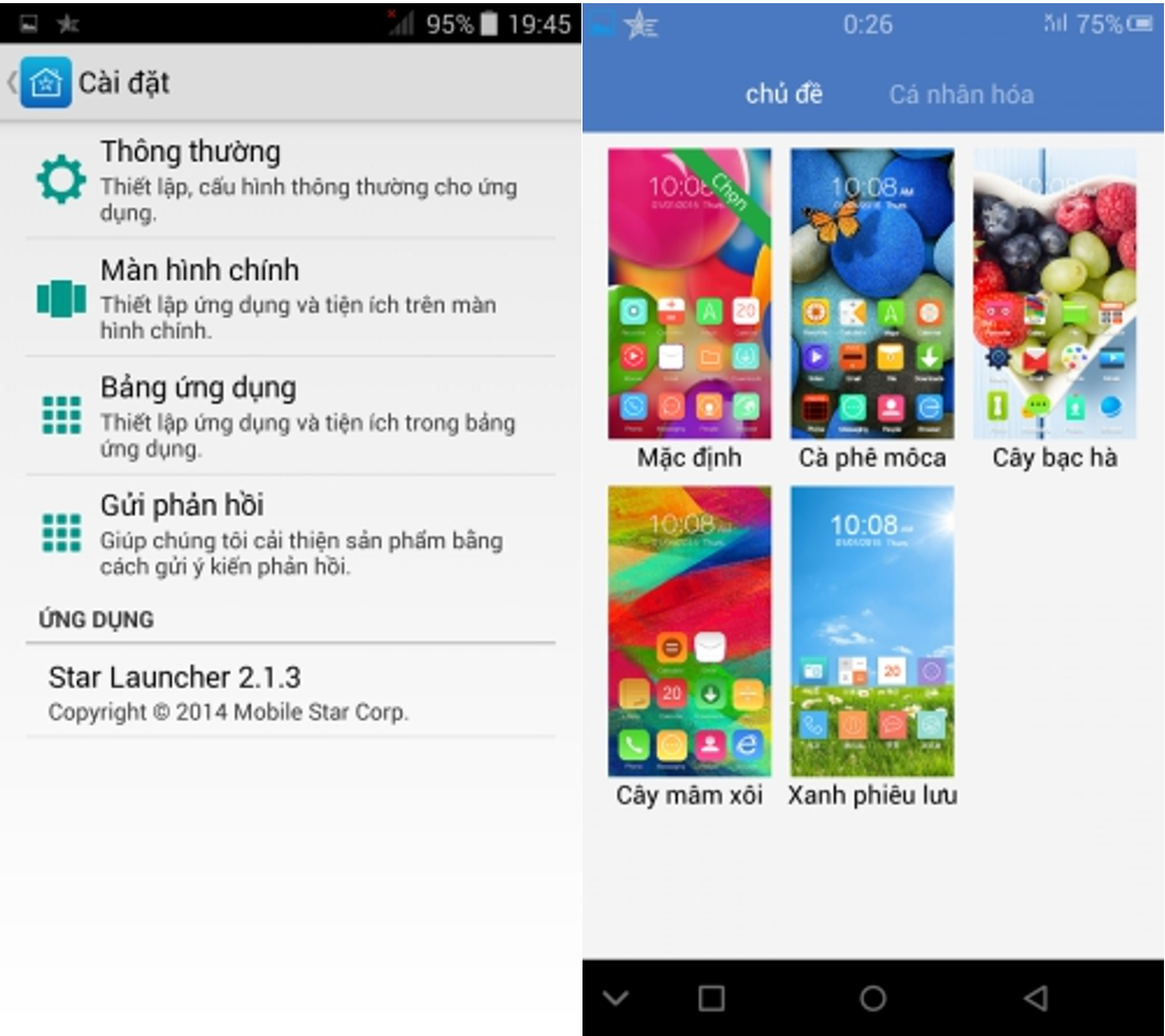 Sự tùy chỉnh của Prime X khá đơn giản và trực diện, trong khi với thiết kế riêng, Prime Xense cho phép bạn lựa chọn nhiều mẫu giao diện đa dạng để thay đổi theo ý thích.