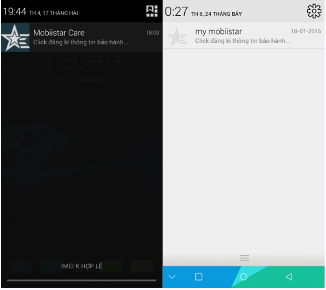 Phần thông báo của Prime X và Prime Xense chỉ chủ yếu về tông màu đen trắng tương phản khác nhau, cả hai đều đủ khoảng cách để người dùng dễ dàng đọc thông báo đến.