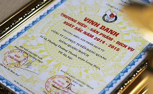 Dang Quang Watch dat doanh nghiep tieu bieu 2014-2015 hinh anh