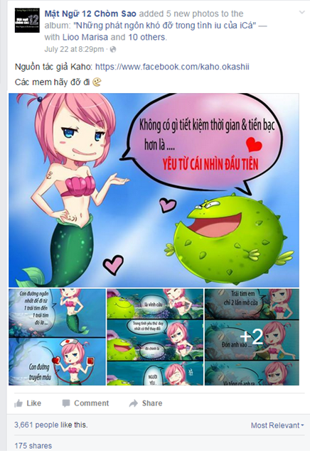 Mật Ngữ 12 Chòm Sao và iFact chia sẻ hình ảnh của iCá Nóc – Nàng Tiên iCá