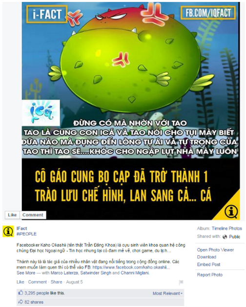 Mật ngữ 12 chòm sao và iFact chia sẻ hình ảnh của iCá Nóc - Nàng Tiên iCá.