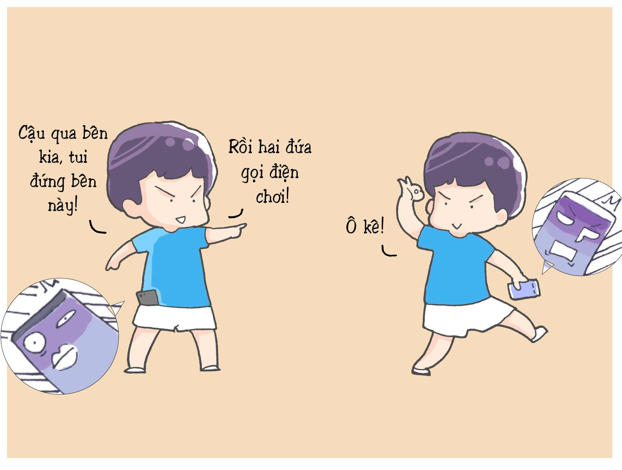  Song Tử nói chuyện điện thoại với bạn thân suốt cả ngày để tâm sự và cập nhật tin tức.