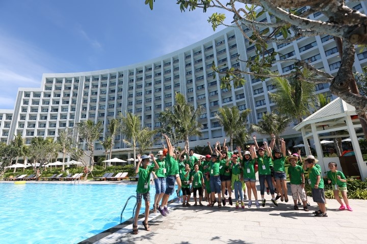 A5: 50 thiếu nhi xuất sắc nhất đã có mặt tại Trại hè Vincamp, để trải nghiệm các hoạt động vô cùng sinh động và đầy hứng thú trên đảo Ngọc Vinpearl Nha Trang.