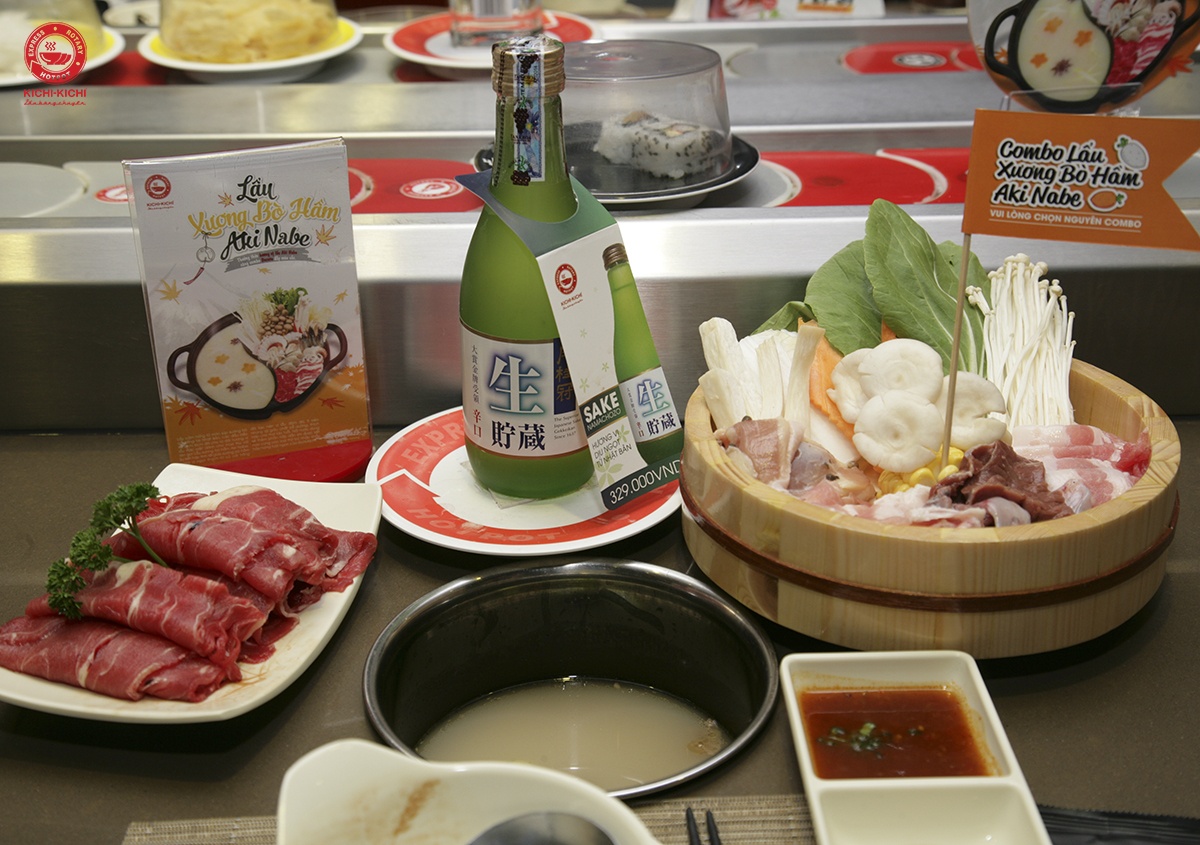 Thuong thuc lau xuong bo ham Aki Nabe tai Kichi Kichi hinh anh