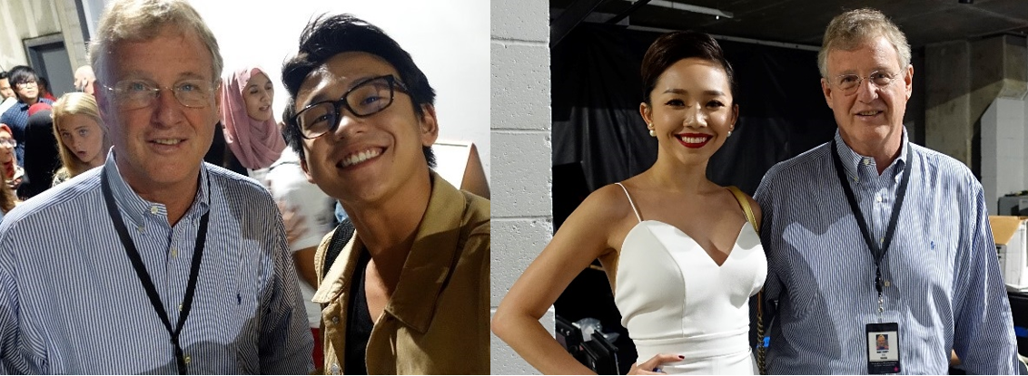 Quang Bảo, Tóc Tiên chụp ảnh cùng bố của Taylor Swift, ông Scott Kingsley Swift.