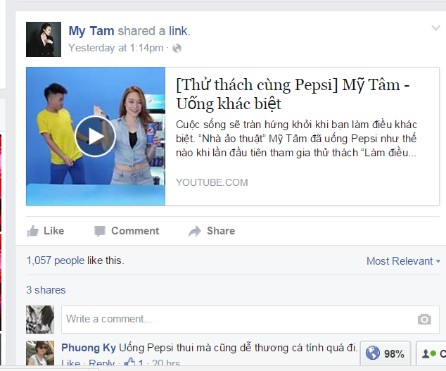 Màn ảo thuật của Mỹ Tâm hút hàng nghìn lượt like trên mạng.