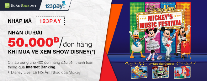 Uu dai hap dan khi thanh toan ve show Disney qua 123Pay hinh anh