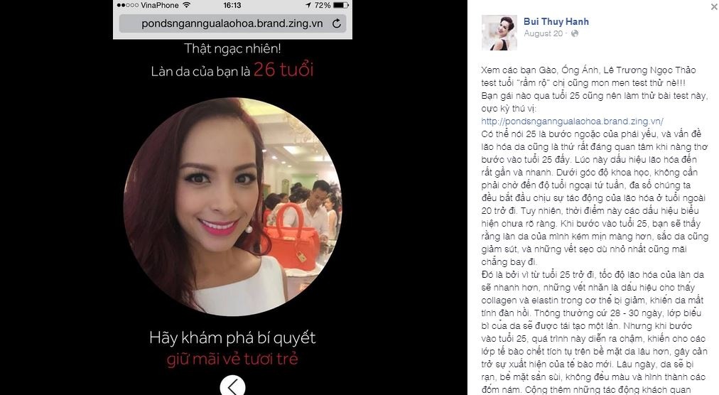 MC Thúy Hạnh bất ngờ với làn da 26 tuổi của mình.