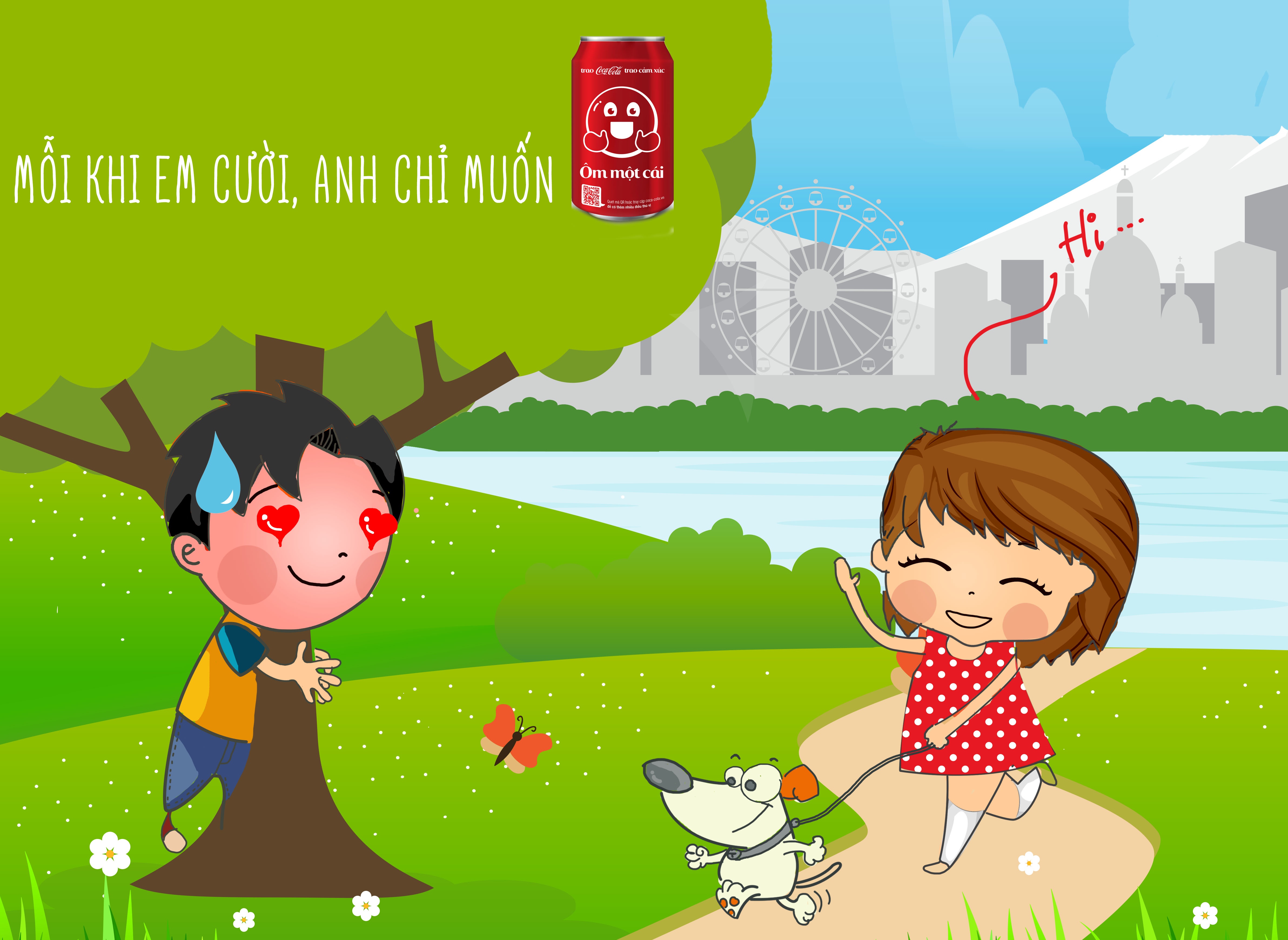 Yêu thầm em, dõi theo em đã lâu, với anh mọi hành động, cử chỉ của em đều thật dễ thương. Em không đặc biệt xinh đẹp, nhưng khi em cười, nụ cười của em khiến gương mặt em bừng sáng và khiến anh cũng vui lây trước niềm vui của em. Này mặt trời nhỏ, em có biết là mỗi khi em cười, anh chỉ muốn ôm em một cái thôi không?