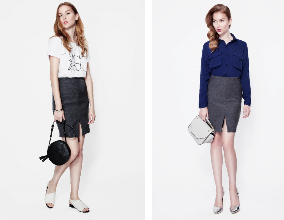 Với chân váy bút chì, quý cô nên mặc cùng cùng áo thun năng động hay sơmi trang nhã. Dù theo phong cách nào thì chiếc váy này cũng tạo phom dáng nữ tính cho người mặc.