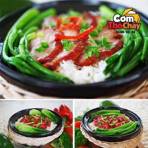 Cơm thố cháy thơm ngon cuốn hút thực khách.