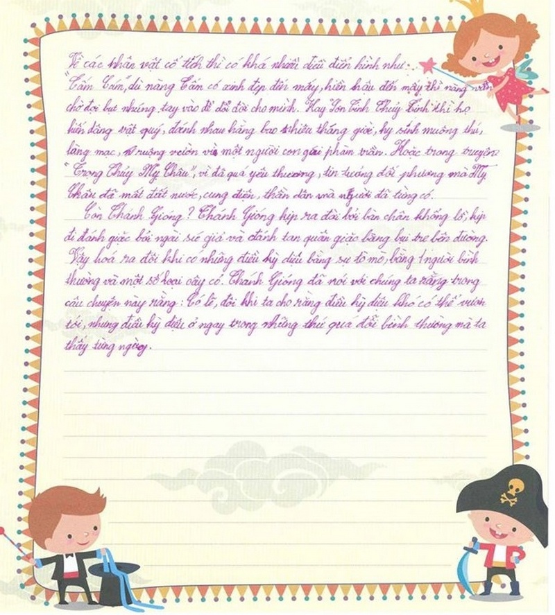 Bài viết thú vị của 1 trong 20 bé đạt giải khuyến khích.