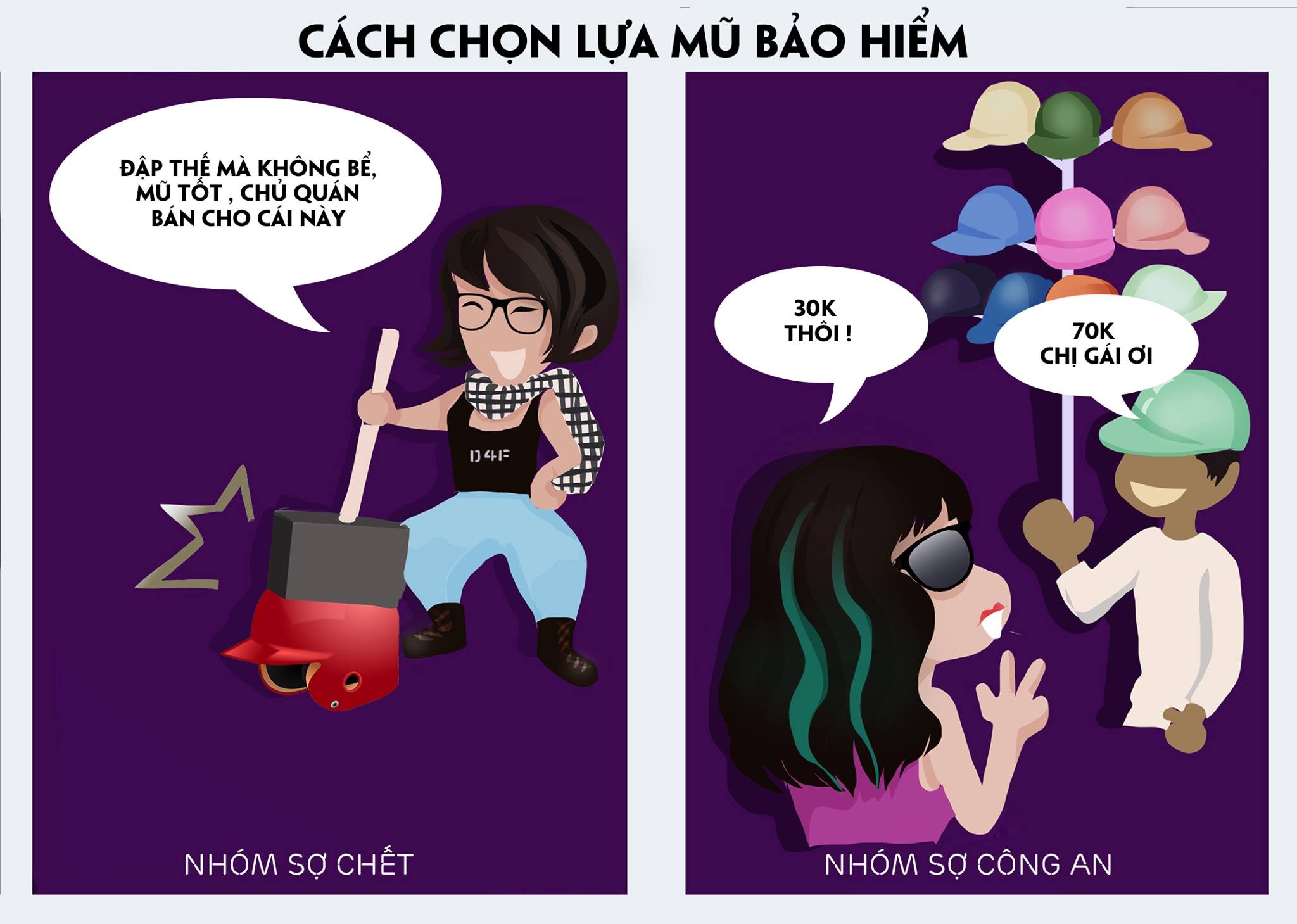 Ngược lại, những người đội mũ như cách đối phó với cảnh sát giao thông chỉ chọn mũ mỏng nhẹ, rẻ tiền.