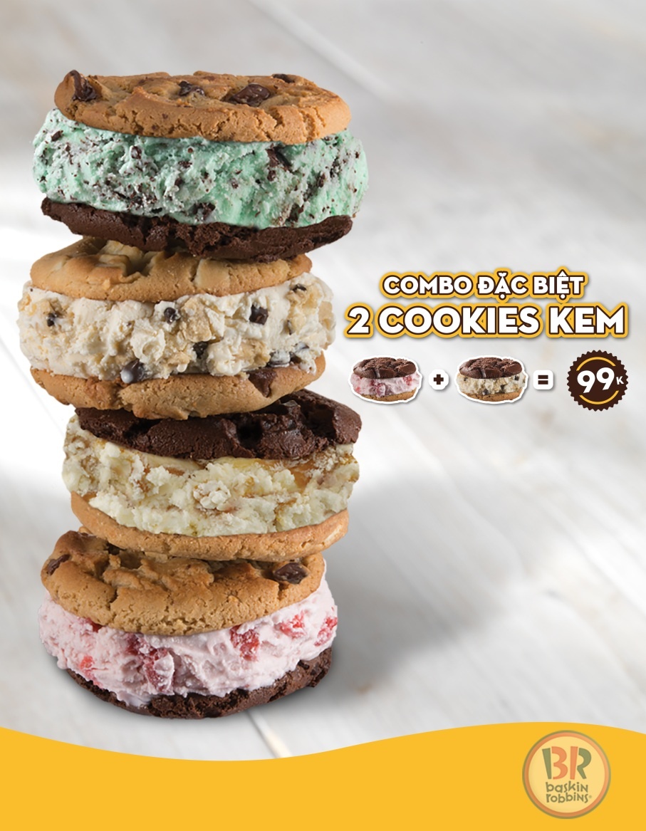 Chỉ 99.000 đồng cho combo đặc biệt 2 bánh kẹp kem.