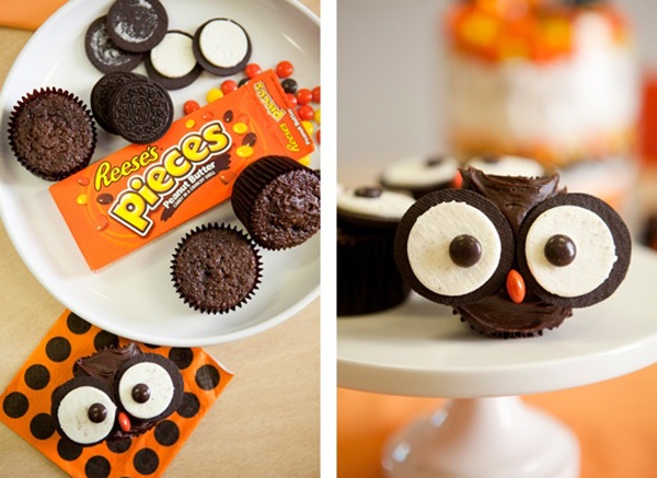 Bánh hình cú vọ đơn giản cho mùa Halloween này.