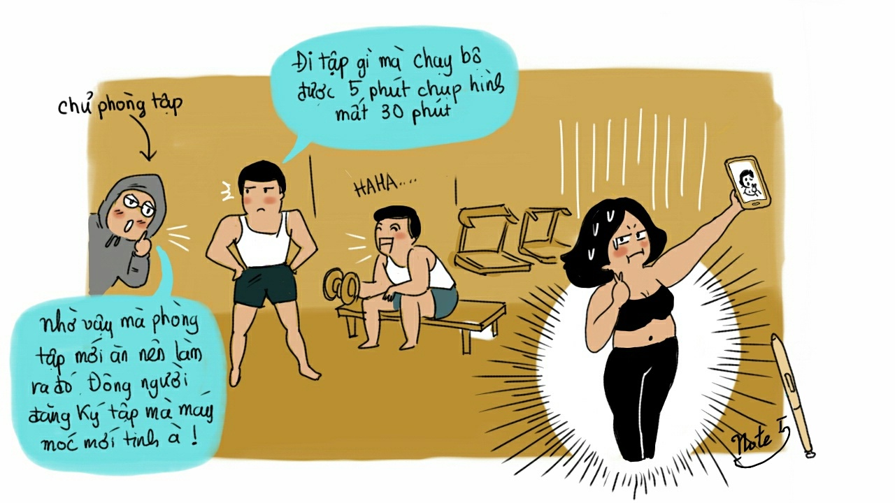 Sau khi chỉnh sửa ảnh và suy nghĩ dòng chú thích ảnh, thời gian đâu mà em tập nhỉ? Em không cần đóng góp thêm cho các phòng tập bằng cách này đâu, anh thật sự nghĩ vậy.