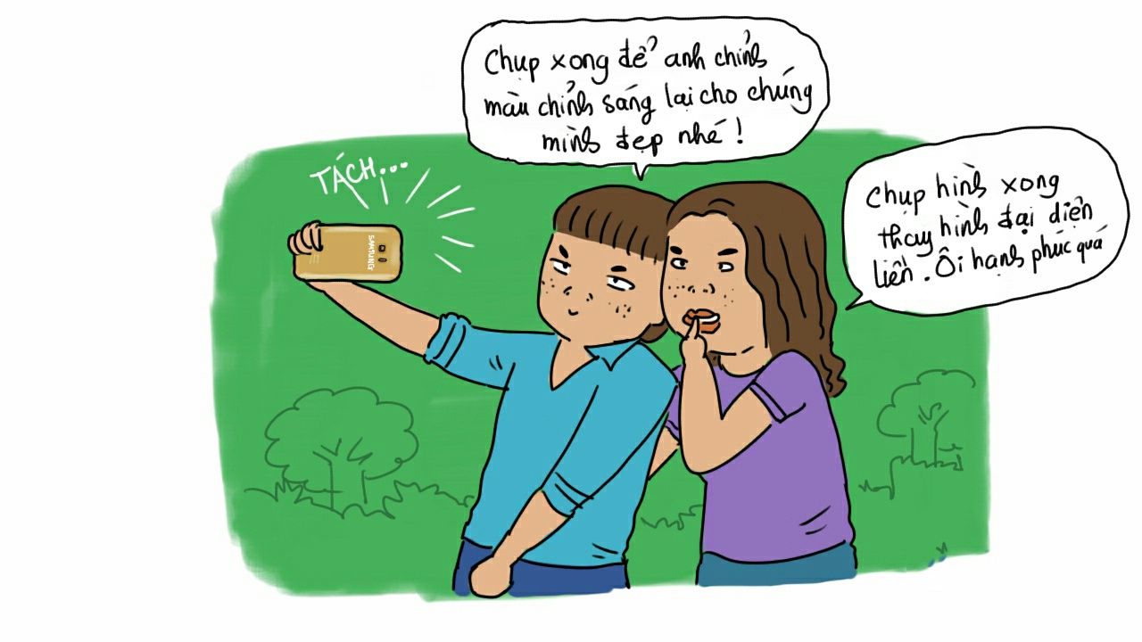 Em có biết tại sao anh ghét chụp hình chung với em không? Vì chụp hình chung với nhau là để ghi lại những khoảnh khắc hạnh phúc của hai đứa, nhưng em thì chỉ thích giằng lấy điện thoại của anh kiểm tra xem hình nào (em) đẹp mới được đăng lên mạng. Còn anh như thế nào, em không quan tâm.