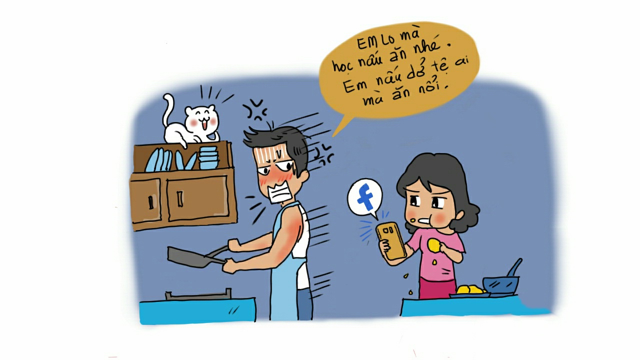 Em của anh mê Facebook, vụng về, thích các anh chàng đẹp trai, lại còn hay mơ mộng, đến nấu mì cũng không xong, nên mỗi ngày anh đều cằn nhằn em.