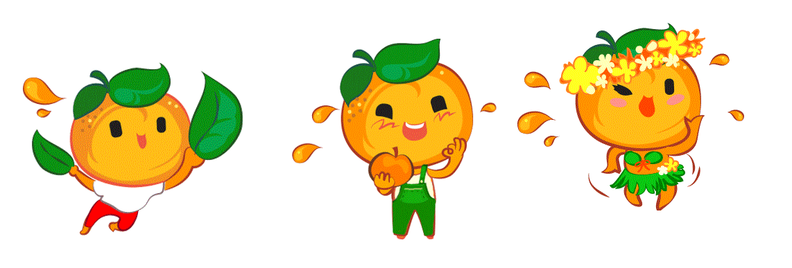 Tạo hình biến hóa của Bé Cam trong sticker Zalo.