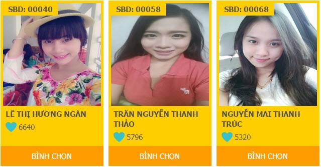3 vị trí đầu bảng bình chọn