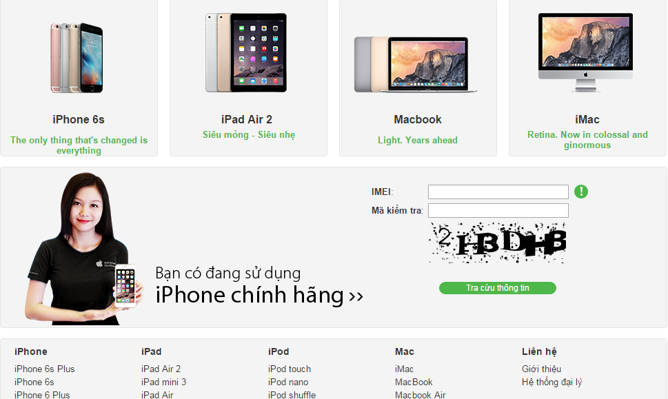 Khách hàng gõ Imei sản phẩm vào ô trống để kiểm tra.