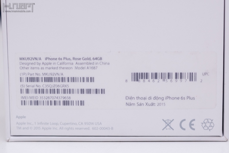 Máy chính hãng tại Việt Nam luôn có ký hiệu VN/A.