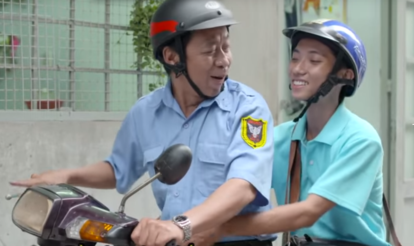 Một cảnh trong phim ngắn “Hạnh phúc làm cha” của 9X Nguyễn Thu Hương.