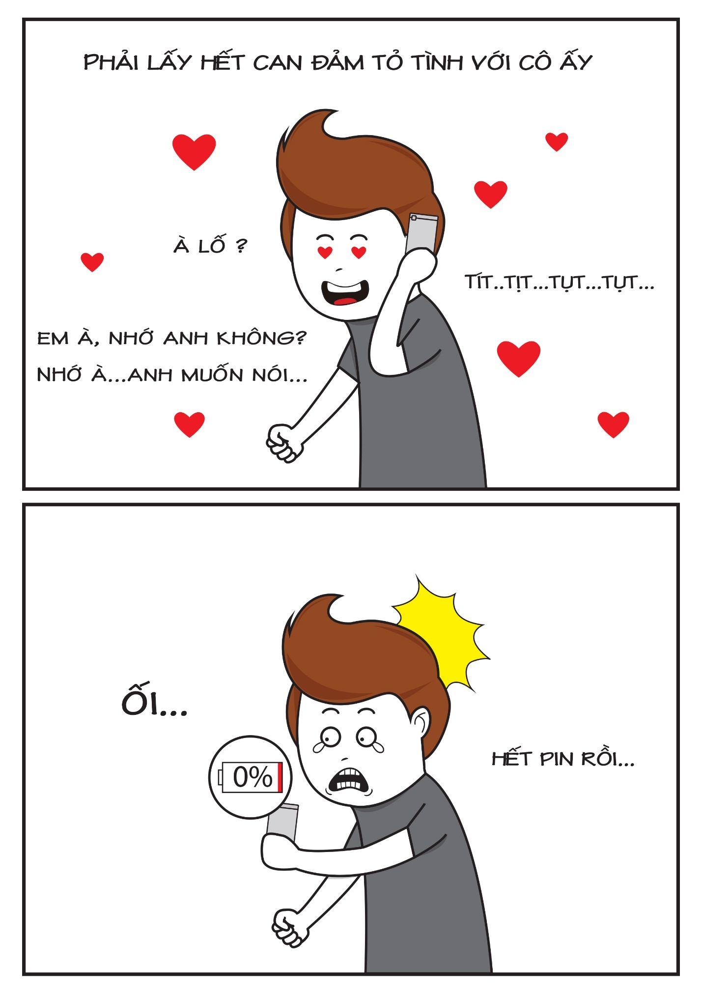 Tình huống dở khóc dở cười khi chàng trai lấy hết can đảm nhắn tin tỏ tình với bạn gái đúng thời điểm điện thoại hết pin.