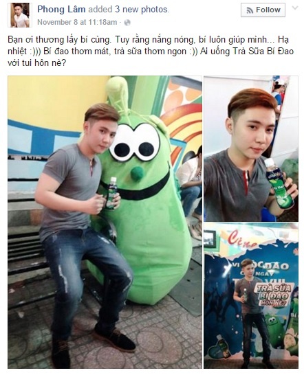 Ngoài Huỳnh Lập, nhiều bạn trẻ khác cũng đang truyền nhau nhiều clip, hình ảnh selfie bên trái bí đao độc đáo.