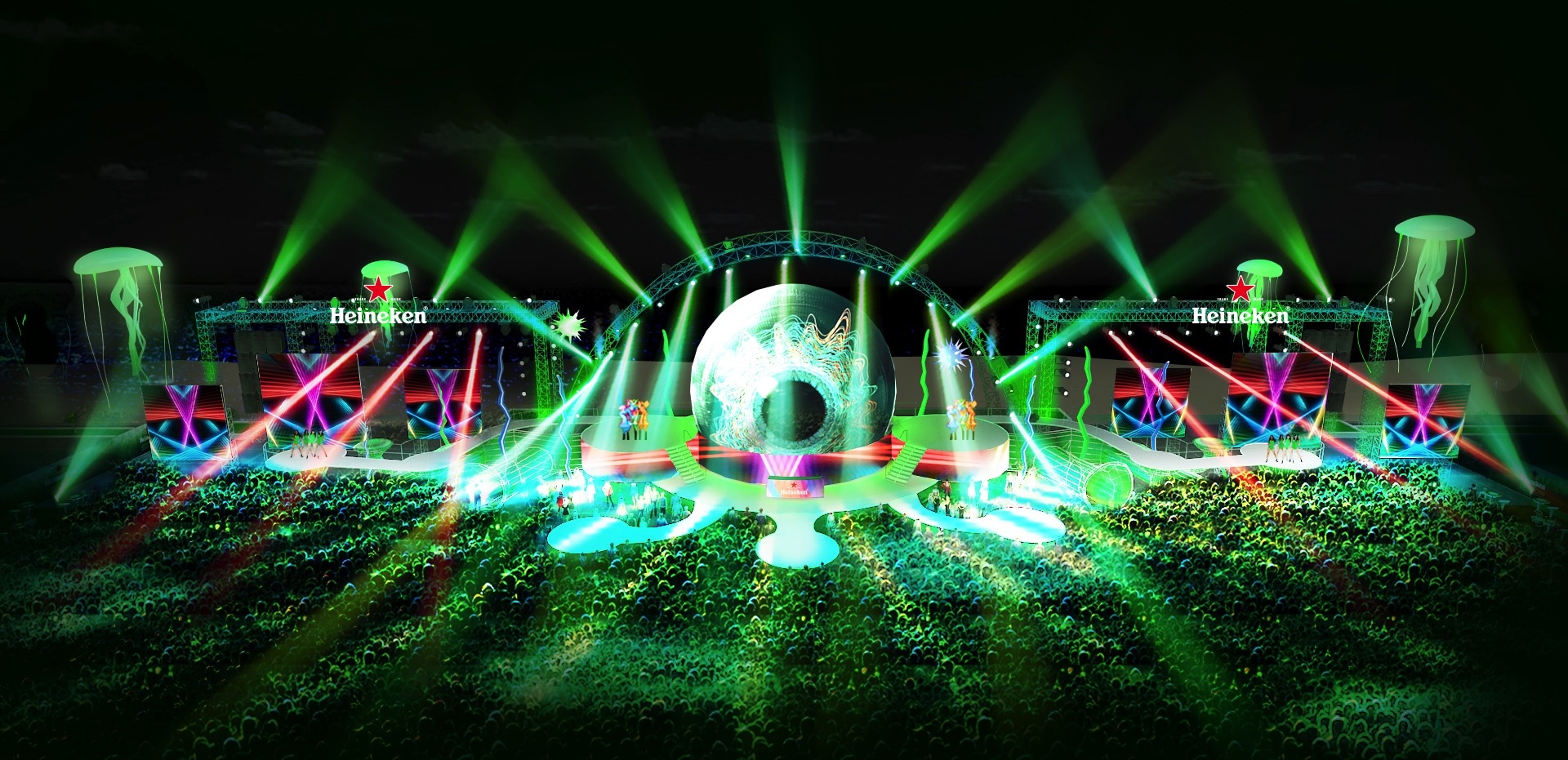 Sân khấu hoành tráng của Heineken Green Room Nha Trang.