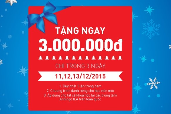 ILA tang hoc vien dang ky moi 3 trieu dong dip Giang sinh hinh anh