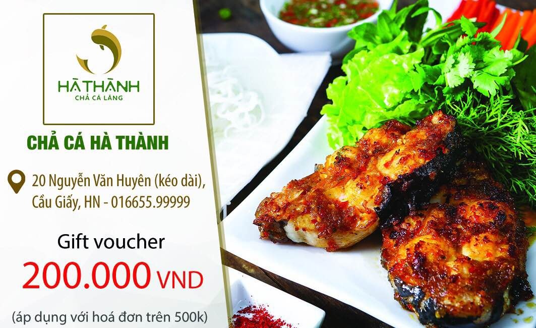 Cha ca Ha Thanh tang voucher 200.000 dong cho thuc khach hinh anh