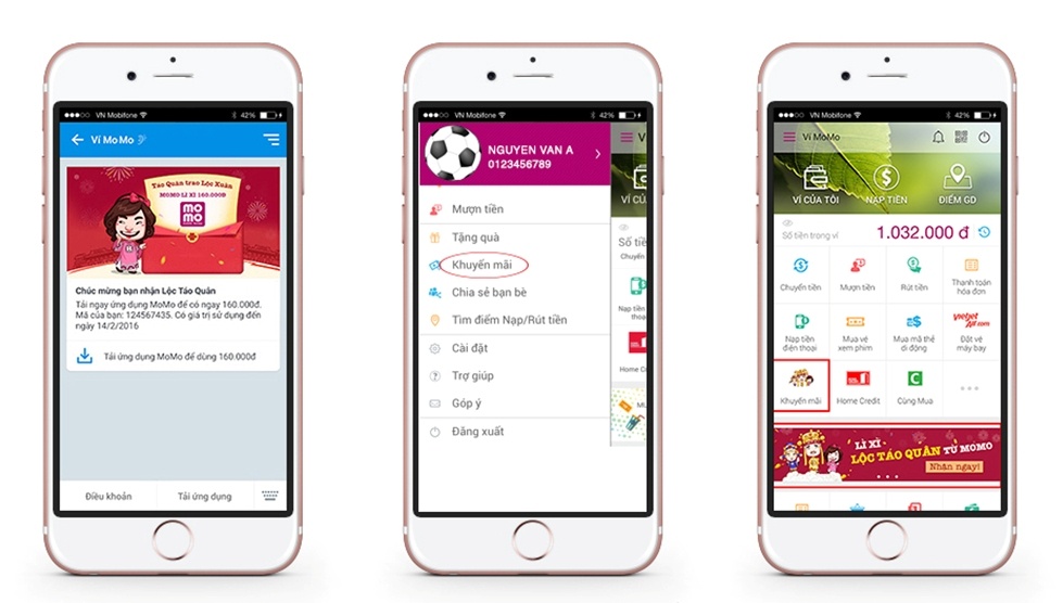 Nguoi dung hao hung nhan li xi qua vi dien tu hinh anh