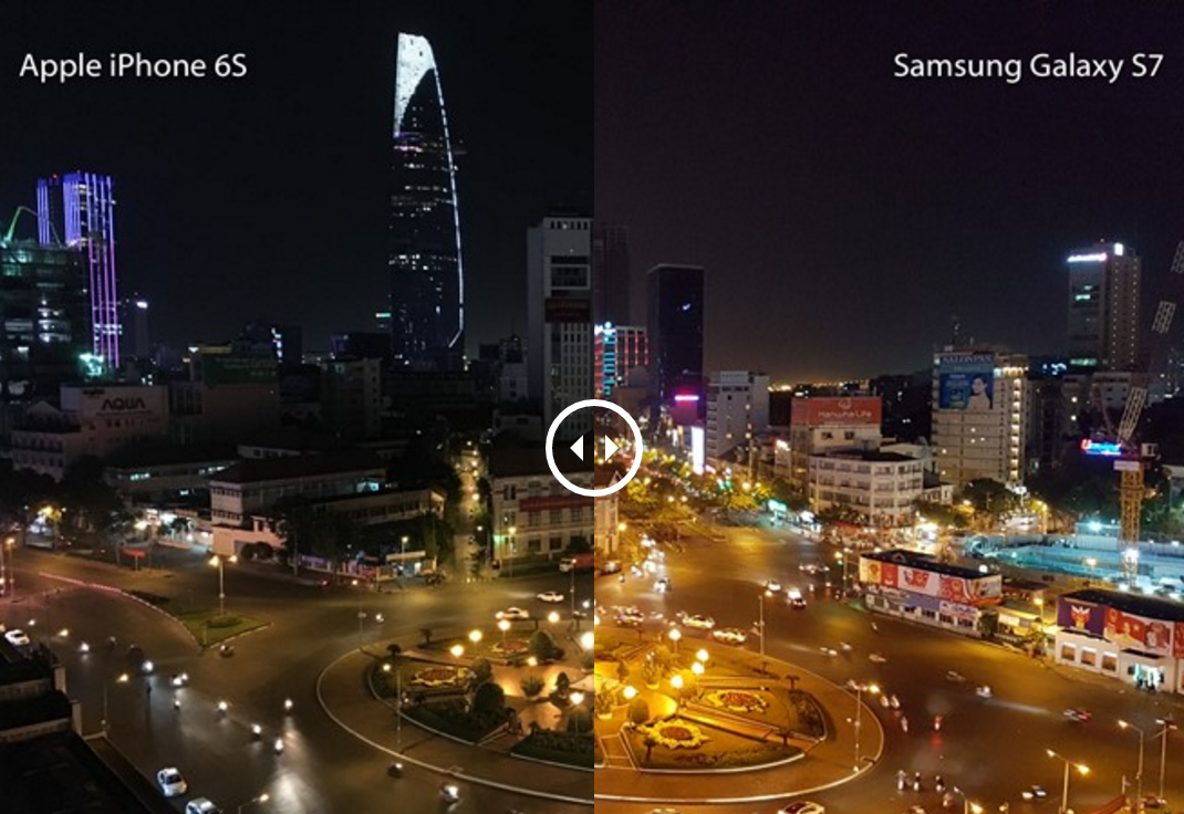 Galaxy S7 so anh chup dem voi iPhone 6S hinh anh