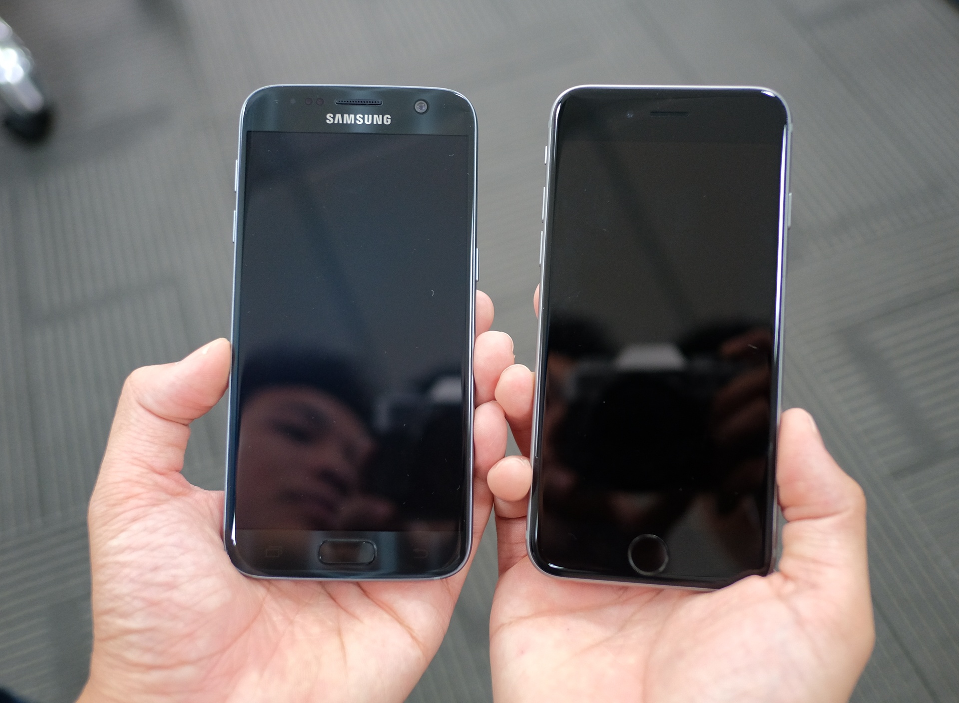 Galaxy S7 so dang iPhone 6S anh 7