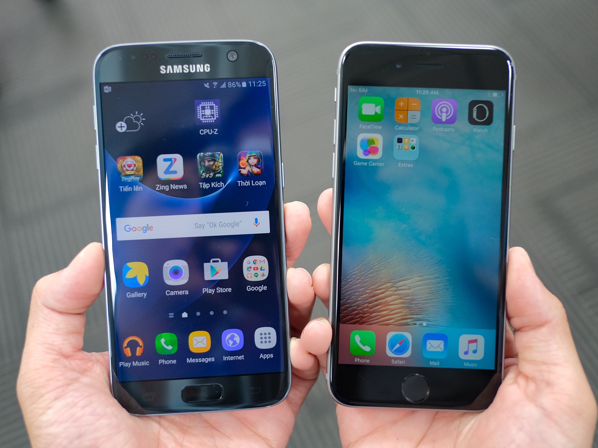 Samsung Galaxy S7 so dang Apple iPhone 6S hinh anh